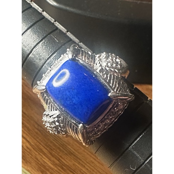 Blue Lapis Lazuli  Sterling Silver Judith Ripka Ring Size 9.25 - Picture 6 of 10